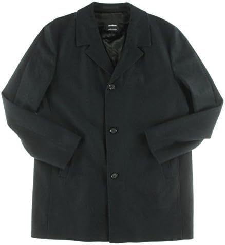 Strellson Mens Wool Button Closure Long Coat Navy 46R