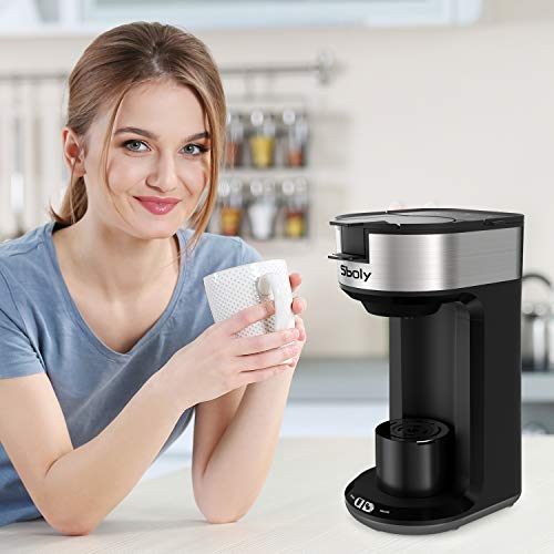 Updated Ground Coffee and Pod Coffee Maker Single Cup with Fast Brew