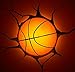 Panoware 3D Light FX Sports Mini 3D Deco Wall LED Night Light with Crack Wall Sticker, Basketball