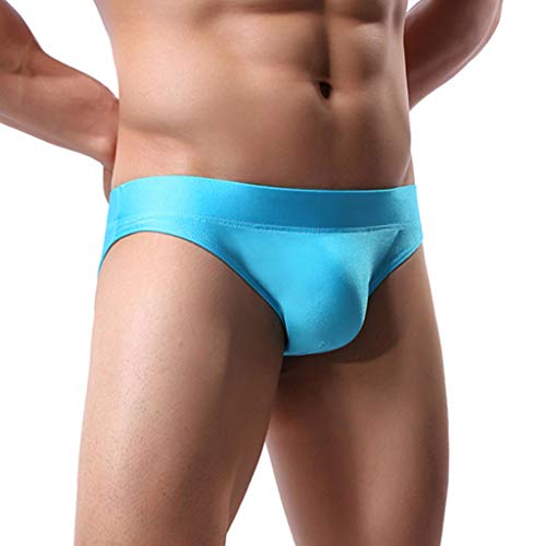 ANJUNIE Mens Thong G-String Underwear Shorts Underpants Soft Briefs Panties Comfort(Sky Blue,S)