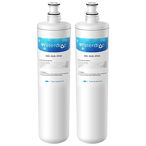 Waterdrop 3US-PF01 Under Sink Water Filter, Compatible Filtrete Advanced 3US-PF01, 3US-MAX-F01, 3US-PS01, 3US-MAX-S01, Aqua-Pure C-Cyst-FF, Manitowoc K-00337, K-00338, Pack of 2