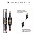 4D Silk Fiber Mascara with Contour Stick,Liquid Long Lasting Waterproof Mascara Black,Smudge Free Lengthening Eyelash For Hypoallergenic Sensitive Eyes,Highlighters Makeup