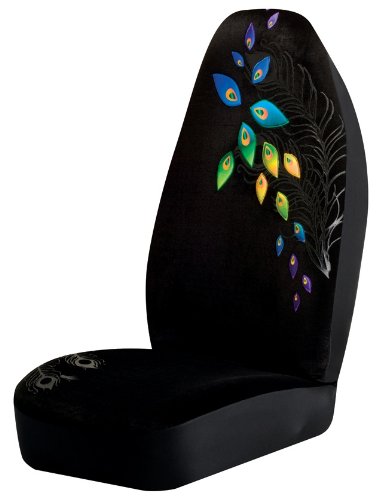 Peacock Universal Bucket Seat Cover, Black