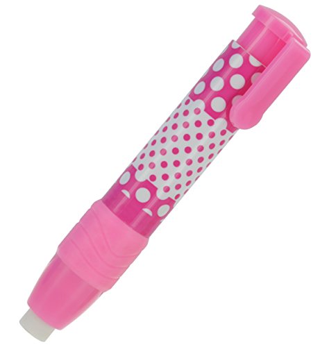Emraw Dot.Ted Two Color Retractable Soft Stick Vinyl Eraser - Nonabrasive - Refillable & Retractable - Colors Included: Green, Blue, Pink & Purple (4-Pack)