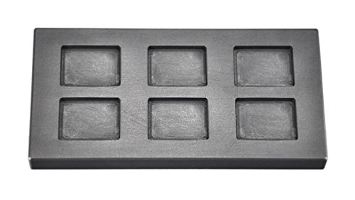 1/2 oz Troy Ounce 6 Cavity Rectangle Gold Graphite Ingot Mold For Melting Casting Refining Scrap Jewelry