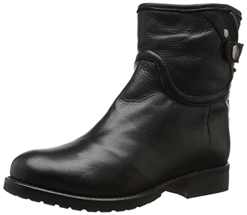 Dune london women s pardew d motorcycle boot, black lea…
