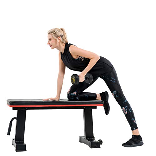 Vanswe Flat Bench 1000lbs Workout Utility Exercise Flat Weight Bench Press for Home Gym Fitness Weight Lifting Training (Black)