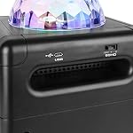 VONYX-SBS50B-PLUS-Karaoke-Machine-Speaker-System-Set-with-LED-Disco-Lights-Bluetooth-and-Handheld-Microphone-USB-MP3-Battery-or-Mains-Portable-Singing-Machine-Black