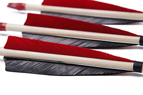 image for PG1ARCHERY Archery Target Arrows, 12 Pack Traditional Wooden Arrow Shi