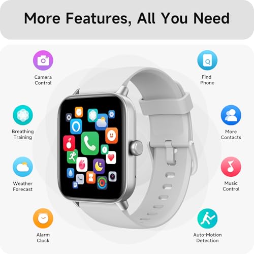 Smartwatch Men Women with Phone Function, 1.8 Inch Smart Watch Fitness Watch with Whatsapp and Alexa, Heart Rate Sleep Monitor, 120+ Sports Modes Fitness Tracker, IP68 Waterproof Watches for Samsung
