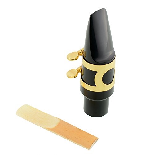 Xinzhi Sax Saxophone 5C Mouthpiece Metal with Mouthpiece Patches Pads Cushions Cap Buckle Gold Plating - Thumbnail 3