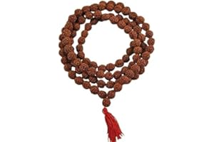 GRI9 Original Rudraksha Mala With Certificate For Wearing And Japa Mala (5 Mukhi Mala, 108 Beads Mala Rosary Garland)