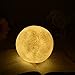 LOFTEK 5.9-inch 3D Printing Moon Lamp,Ideal Gifts for Mood Lightning, Rechargeable Moon Light with Stand, Warm White & Cool White, Dimmable Touch Control Brightness with USB Charging