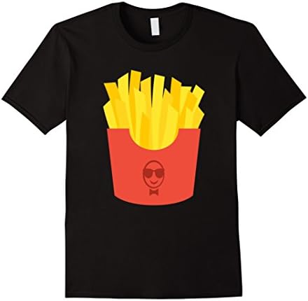 Mens FOOD EMOJI | SUPER SIZE French Fries Potatoe Chips Emoji Tee Large Black