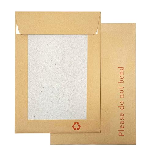 Double Dragon 100-Pack A4 Manilla Enveloppen met Hard Kartonnen Rug | 324 mm x 229 mm | Gelieve Niet Vouwen Gedrukt | Gevoerd en Manipulatiebestendig | Zelfklevende Sluiting