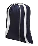 Backpack Laundry Bag, Navy Blue - 22" X 28" - Two Shoulder Straps for Easy Backpack Carrying and Drawstring Closure. These Nylon Laundry Bags Come in a Variety of Attractive Colors and Patterns.
