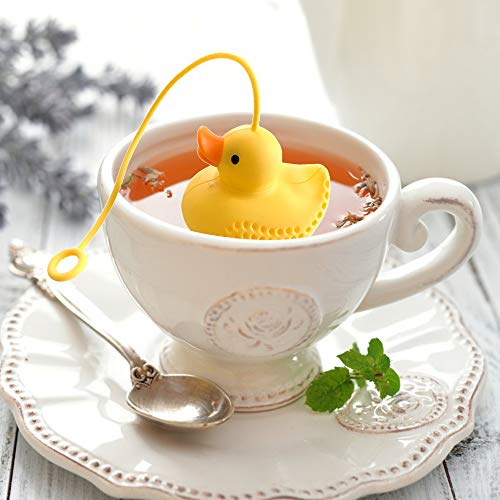 Elinala Teeei, Teesieb, 2PCS Silikon Creative Duck Shaped Loose Tea Filter für die Zubereitung von Tee – Bild 8