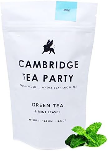 Mint Green Tea - Whole Leaf Loose Tea - 160g / 5.5oz / 80 servings - Premium Green Tea By Cambridge Tea Party