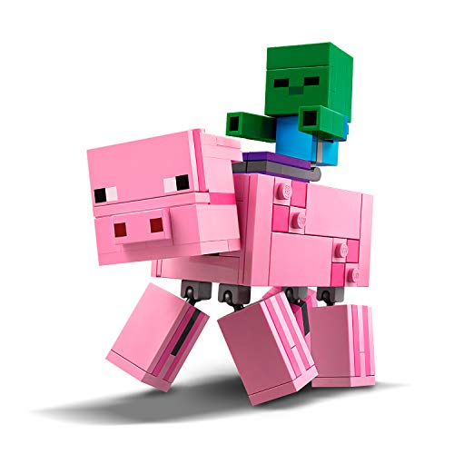 Lego 21157 Minecraft BigFig Schwein mit Zombiebaby, Spielzeug für Kinder ab 7 Jahren, baubare Figuren – Bild 3