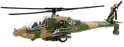 UMKYTOYS Diecast Army Helicopter Toy for Kids, Light & Sound, Assorted Colors