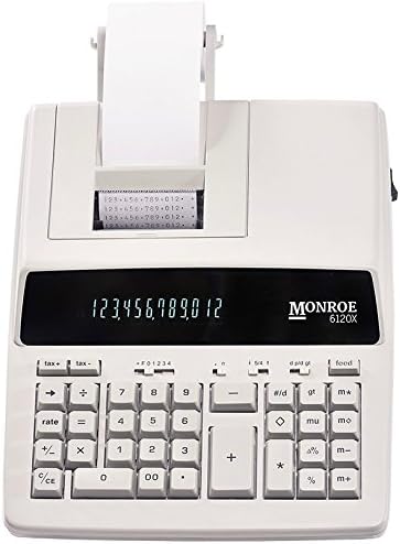 (1) Genuine Monroe 6120X 12-Digit Print/Display Business Medium-Duty Calculator in Ivory