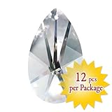 Magnificent Crystal Clear 12 Pieces Faceted Glass Pear Decorative Charm 1.5 Inches, By CrystalPlace