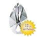 Magnificent Crystal Clear 12 Pieces Faceted Glass Pear Decorative Charm 1.5 Inches, By CrystalPlace