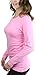 ToBeInStyle Women's Long Sleeve Round Crew Neck T-Shirt - Pink - Large