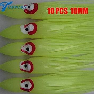 Sellify Fishing Lures - 10 PCS/LOT Glow Luminous Soft Octopus Squid Skirt Trolling Lure Fishing Tackle Luminous Saltwater Fishing Baits Sea Fishing - (Color: 10 PCS 10CM Octopus) : 10 PCS 10CM Octopus