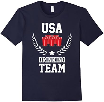 Men's USA Drinking Team T-Shirt - Sport Games 2016 - Unisex Large Navy