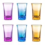 LAVOECO 6 Pack Colored Acrylic Plastic Shot Glasses