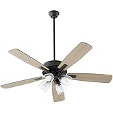 Quorum 4525-2459 Ovation 52" Ceiling Fan with LED Lights, Matte Black