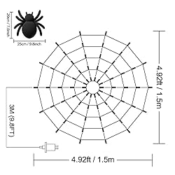 kemooie 120 Led 4.92FT Giant Spider Web Lights with