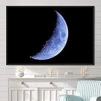 Framed Canvas Wall Art Lunar Eclipse Aerial Astronomy & Space Expressive Global Moon Multicolor Photography Realism Warm - 16x24 inches