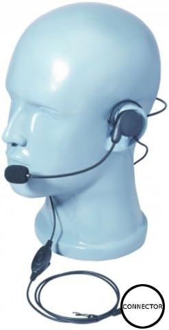 U-L Single Muff Behind The Head Headset Mic Inline PTT for Motorola Multi-Pin