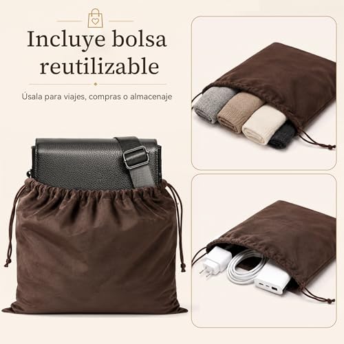 Eshow Genuine Leather Crossbody Bags for Men, RFID Blocking Anti-Theft Bag for Work University Business Travel and Urban Commuting, Black/White, Formal | Bolso Antirrobo para Trabajo Universidad Negocio Viajes y Desplazamientos Urbanos