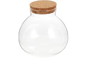 Ecological Bottle Glass Terrarium Jar with Cork Lid for Micro Landscape Succulent Plants and Home Office Decoration 3.94X3.94