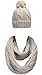 NEOSAN Women Winter Thick Knit Infinity Loop Scarf And Pom Pom Beanie Hat Set