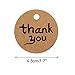 G2PLUS 100PCS Thank You Tags, 1.7'' Round Thank You Tags, Brown Kraft Paper Thank You Tags with String for Gift Wrapping, Baby Shower, Wedding Party Favors