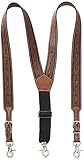 Nocona Belt Co. Men's Detail Tool Leather Suspender, Tan, Large