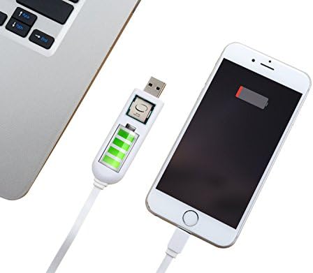 HBirdPc 2-in-1 Charging Cable and Emergency Power Bank for iPhone 7 6S 6 Plus/5S, iPad /iPod,500mAh (Lighting)