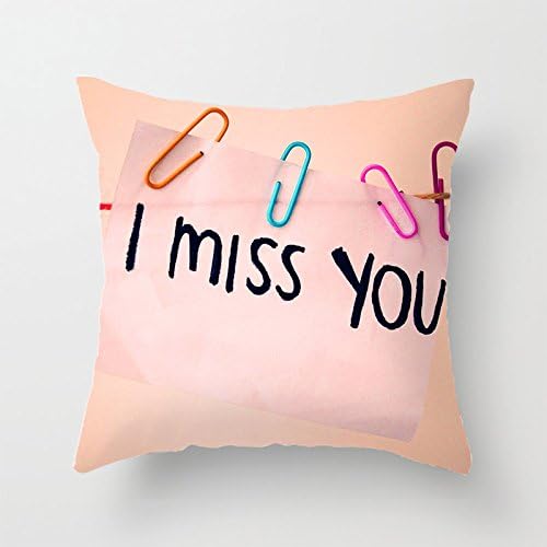 Heavyxias 18"x18" I Miss You Decorative Throw Pillow Case Cushion Cover
