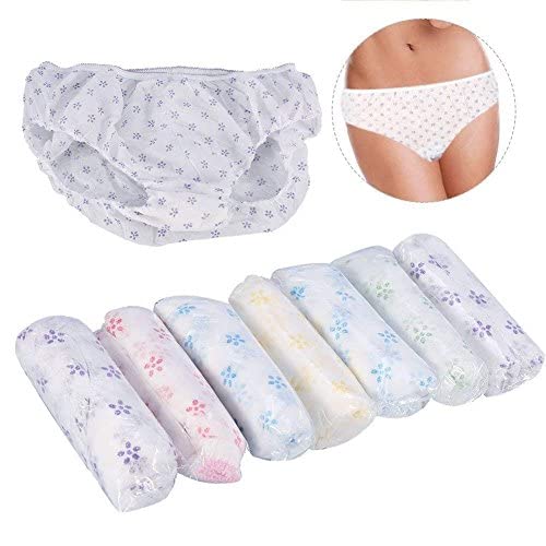 ZJchao Disposable Pants,Women's Maternity Briefs, 7 Pack Non-woven Super Soft Comfortable Lightweight Knickers Underpants for Hospital Maternity Pregnancy Post Partum Travel Massage Wear(White)