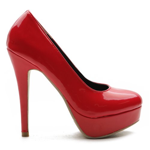 Ollio Women's Shoe Platform Classic Enamel High Heel Multi Color Pump