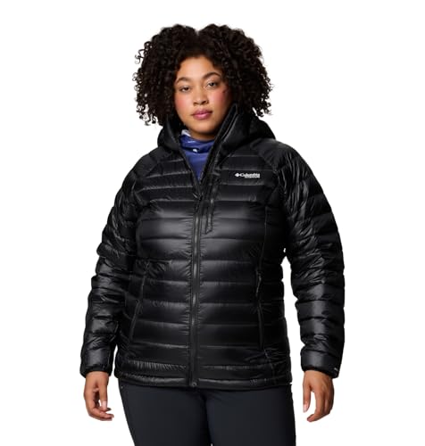 Columbia Women's Arctic Crest Down Hooded Jacket, Black, Medium