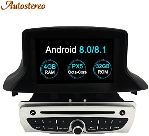 Autostereo Car GPS Navigation Android 8.0 Car DVD CD Player Radio Stereo One DIN 7 Inch Screen for Renault Megane 3 Fluence 2009-2015 Multimedia Auto Radio Unit (Android 8.0)