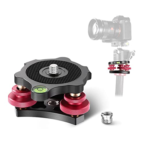 NEEWER Stativkopf Nivelliersockel, Kamera Nivellierer, 3 Achsen Head, LP64