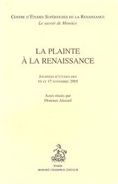 La  plainte à la Renaissance