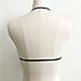 Han Shi Hollow Out Bra, Wire Free Appliques Elastic Cage Bandage Strappy Halter Bra (L, Black)