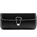 Huji Black Leatherette Portable Watch Traveler's Roll Organizer Holder Storage Bracelets Display Showcase Jewelry Case with Cushions (1 Pack, Watch Organizer)